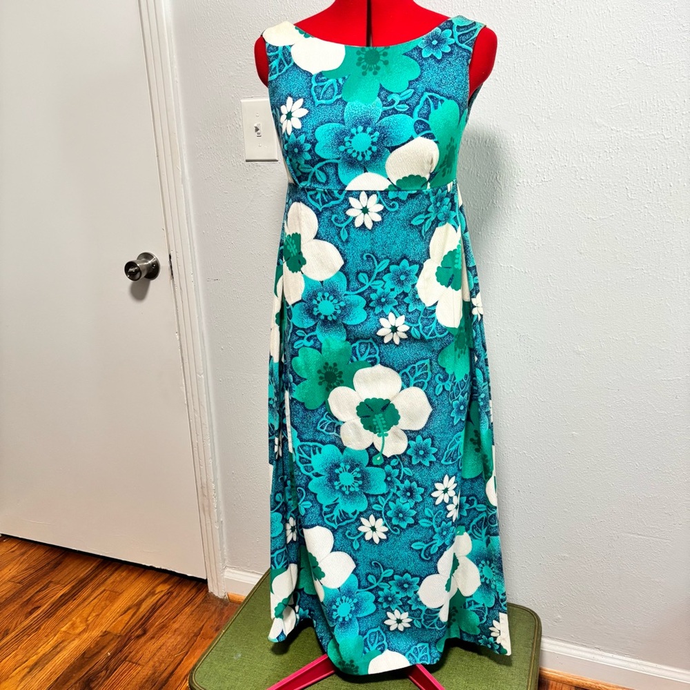 VTG Barkcloth Aloha Polynesian dress